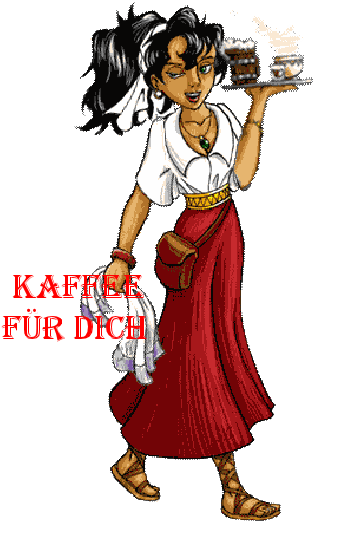 Frau die Kaffee bringt